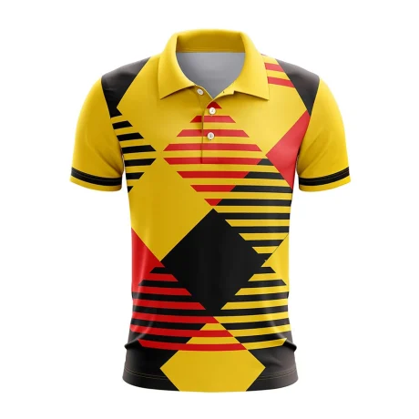 Branded polo shirt front view