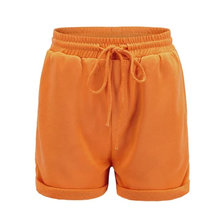 High-waisted cotton shorts