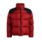 Red puffer jacket