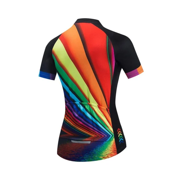 Back view of women's cycling jersey